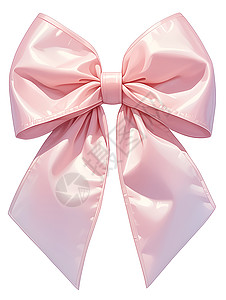 粉红色可爱女生一个粉色蝴蝶结在一个白色背景上插画
