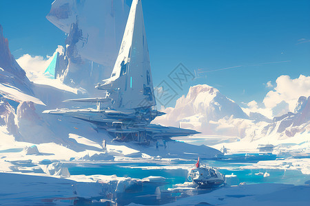 冰上之舟背景图片