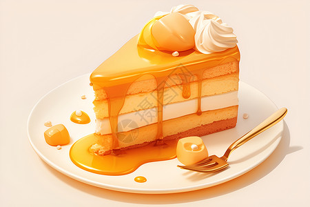 奶油蜂蜜蛋糕背景图片