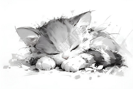 睡觉的小猫背景图片