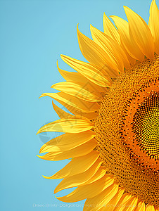 一朵向日葵绽放的一朵太阳花插画