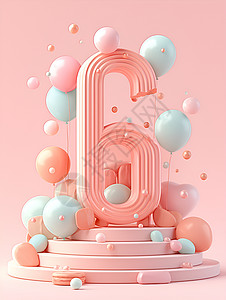 生日装饰气球气球装饰的平台设计图片