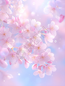 春日粉樱盛开背景图片