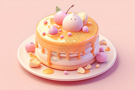 甜蜜的卡通蛋糕背景图片