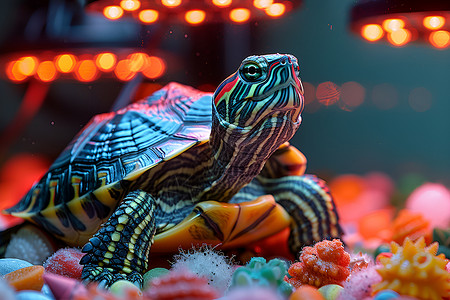 热灯小乌龟的欢乐世界背景
