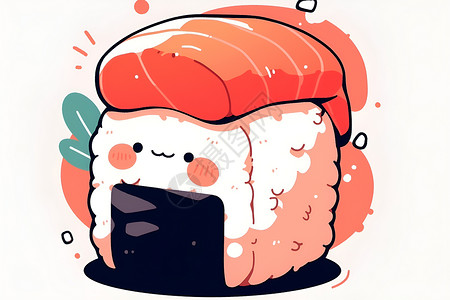 蟹柳寿司一个搞笑寿司人物插画