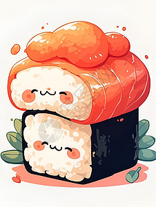 个性涂鸦个性寿司卷插图插画