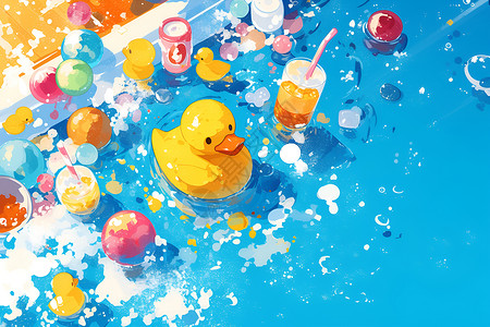 浴缸中的玩具鸭子背景图片