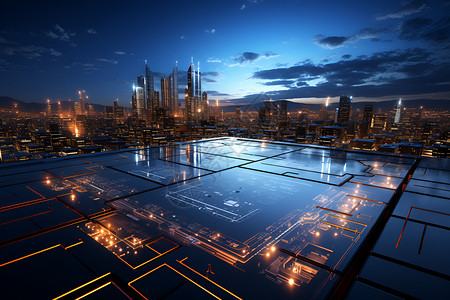 展示的未来科技之城背景图片