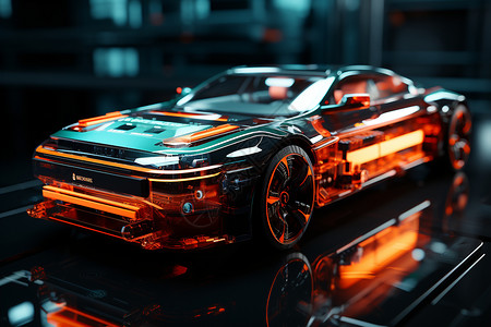 展示的科技汽车模型背景图片