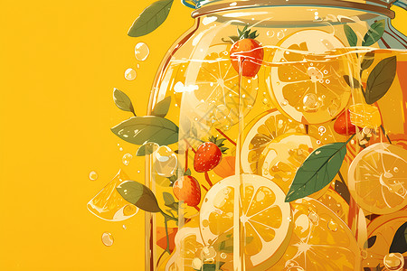橙汁果汁背景图片