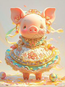 胖小猪可爱的猪仔插画