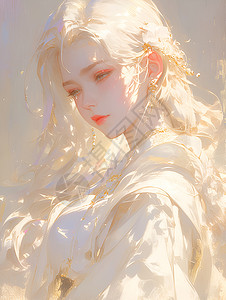 梦幻的白衣少女背景图片