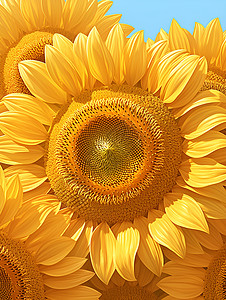 夏天盛开的向日葵背景图片