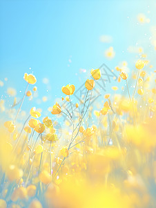 盛开的黄色花海高清图片