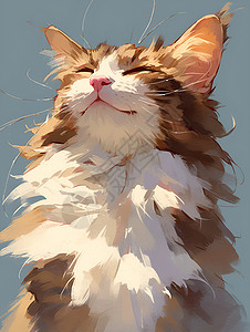 绘画的可爱小猫插画背景图片