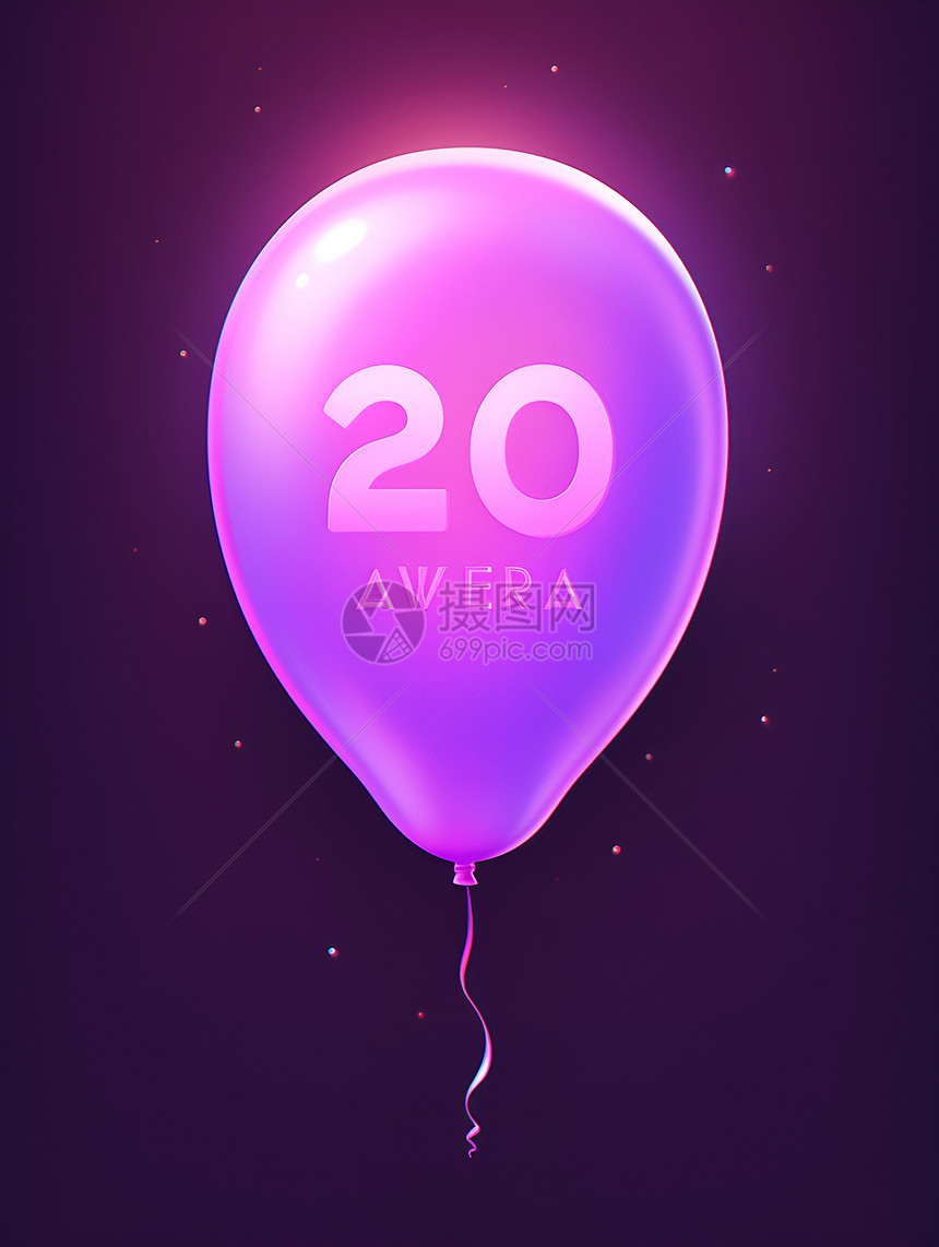 紫色气球上的数字图片