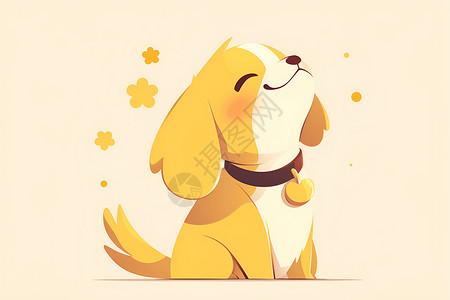 开心的狗开心的矢量动画小狗插画