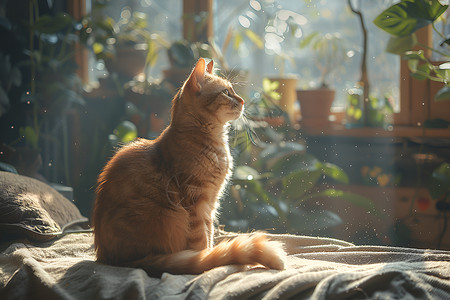 阳光猫家中的猫咪背景