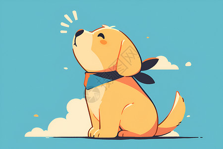 宠物运输小狗可爱的表情插画