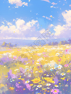 山野中的野花背景图片