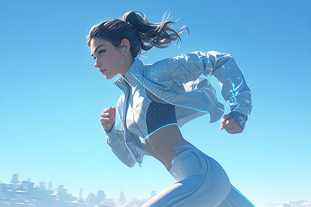 跑步运动的女子背景图片