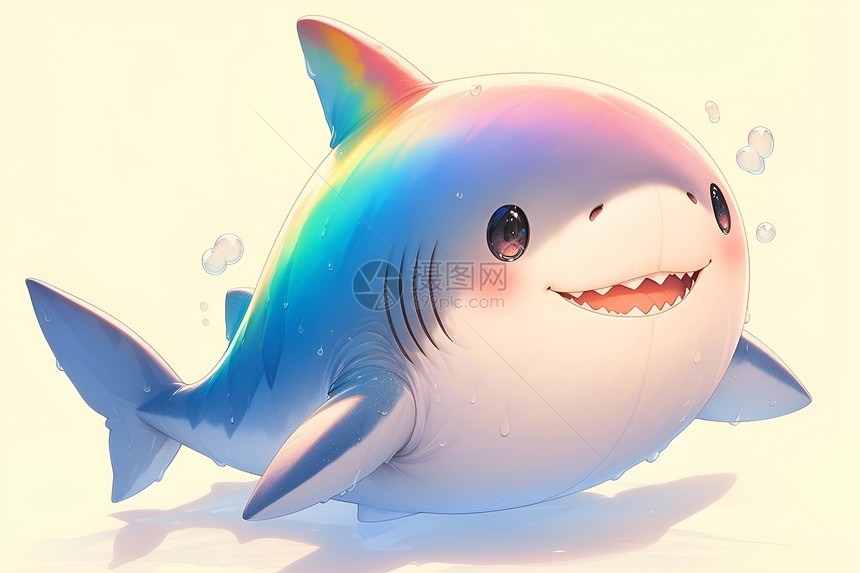 彩虹鲨鱼的可爱图片