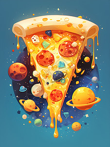 太空披萨背景图片