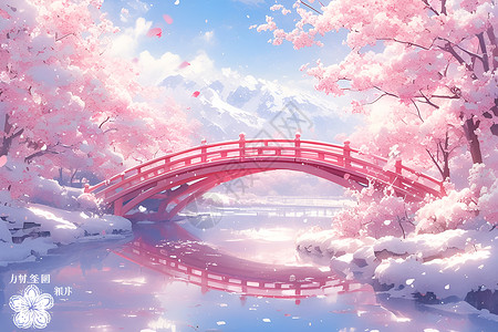 桥梁的美丽倒影背景图片