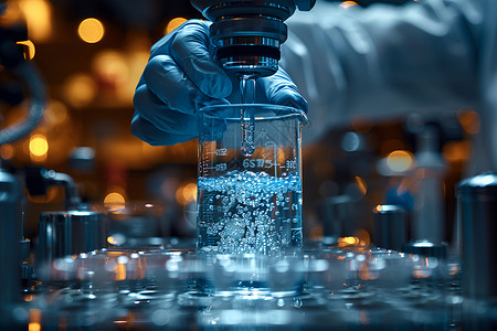 药物产品介绍实验室里的玻璃瓶背景