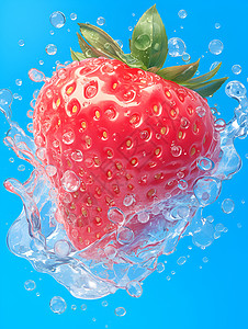 水果水花水花间的草莓插画