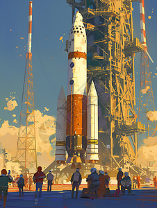 架子里的火箭背景图片