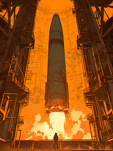 阳光下的火箭背景图片