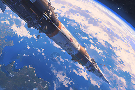地球上的航天火箭背景图片