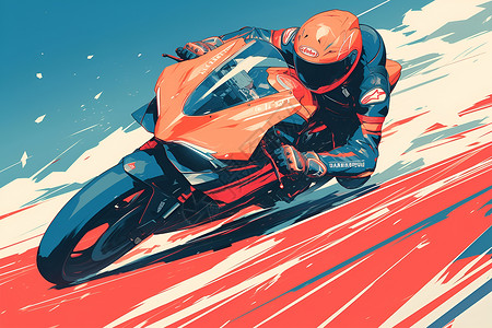 在比赛中的人骑着摩托车的人在赛道上比赛插画