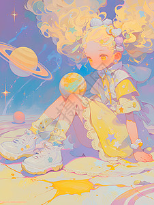 梦幻太空少女背景图片