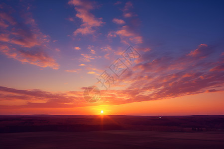 云层里太阳美丽的风景背景