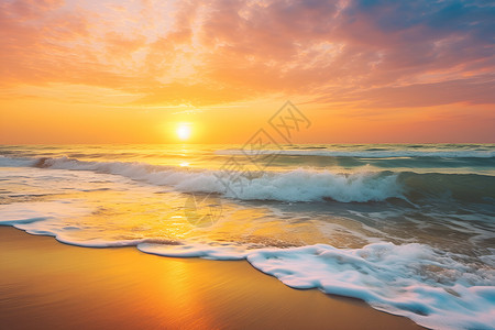海上的日落海上黄昏高清图片