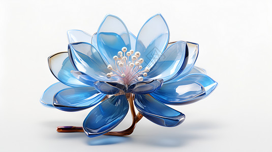 透明蓝色莲花高清图片
