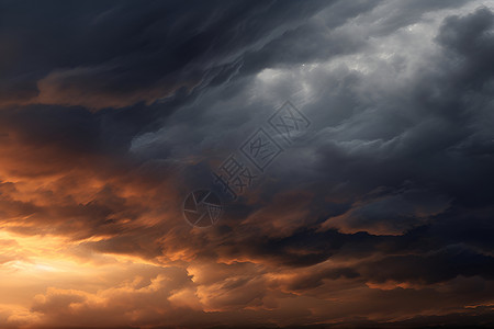 夕阳与云彩背景图片