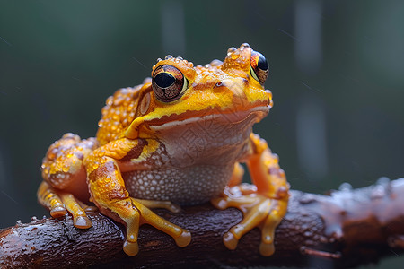 雨蛙粳树枝上的青蛙背景
