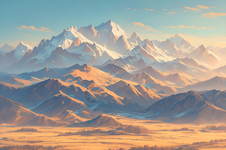 雪山顶的日出背景图片