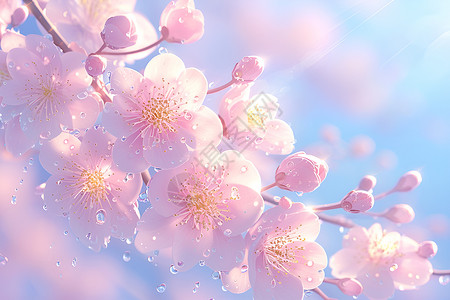 春日公园的唯美樱花背景图片