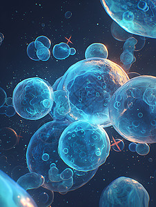 细胞显微镜光束里的细菌插画