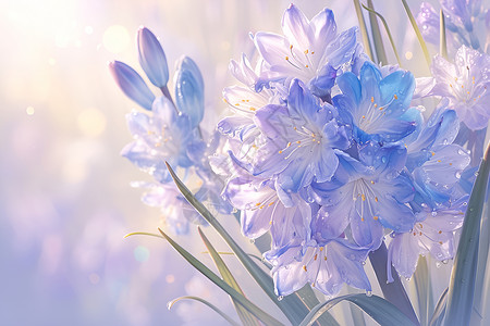 风信子亚科植物春天的魅力紫色风信子插画