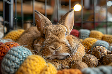 毛绒玩具兔子兔子在蓬松的床上背景
