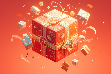 游戏元素的礼盒背景图片