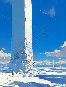 雪地白塔背景图片