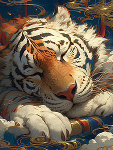 沉睡的老虎背景图片