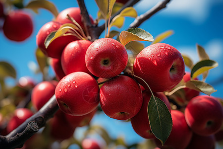 成熟的果实丰饶果园的苹果背景